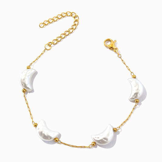 Pulseira com Pérolas Barrocas SL2298 - Aço Inox