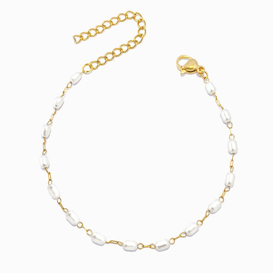 Pulseira com Pérolas Barrocas SL2299 - Aço Inox