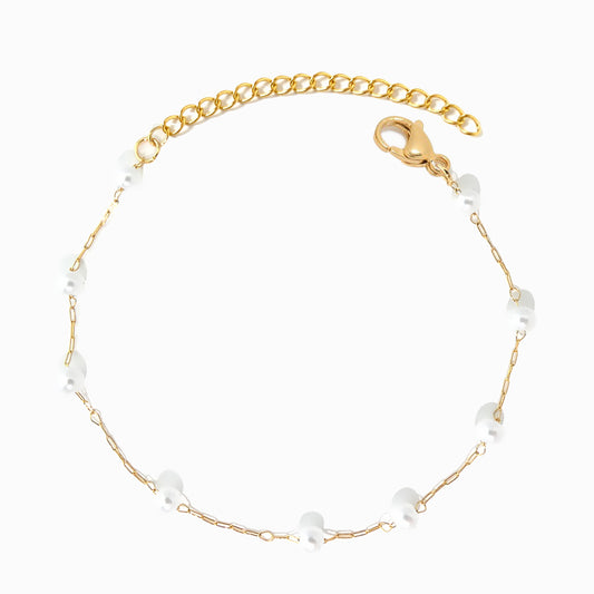 Pulseira com Pérolas SL8006 - Aço Inox Dourado