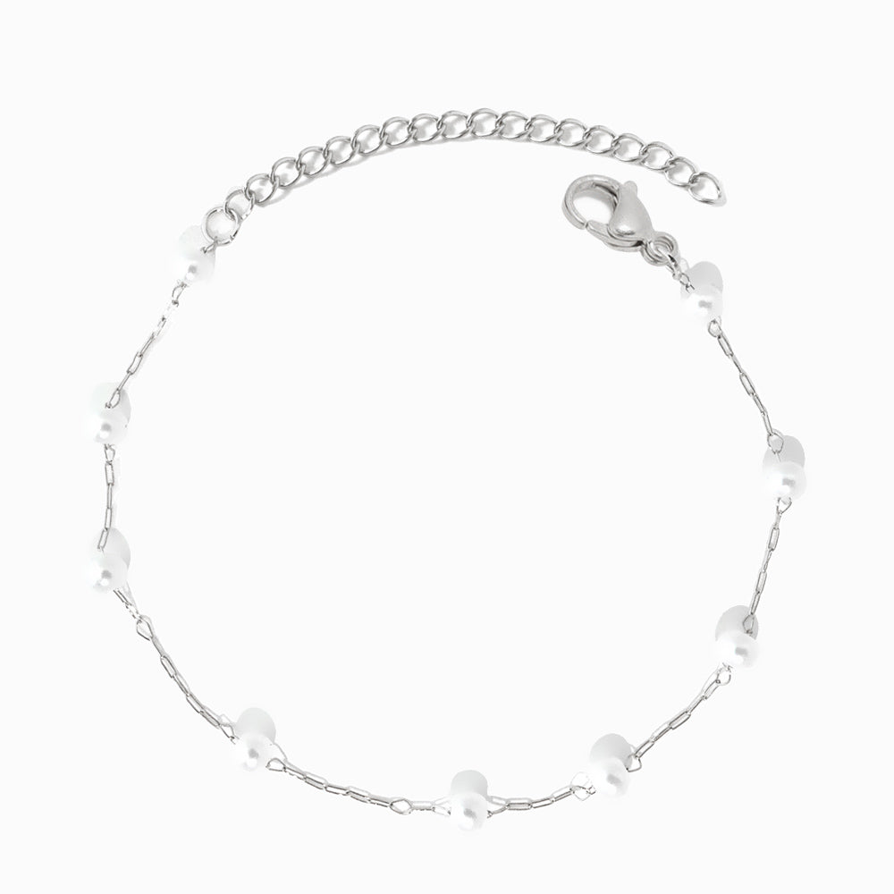 Pulseira com Pérolas SL8006 - Aço Inox Prateado