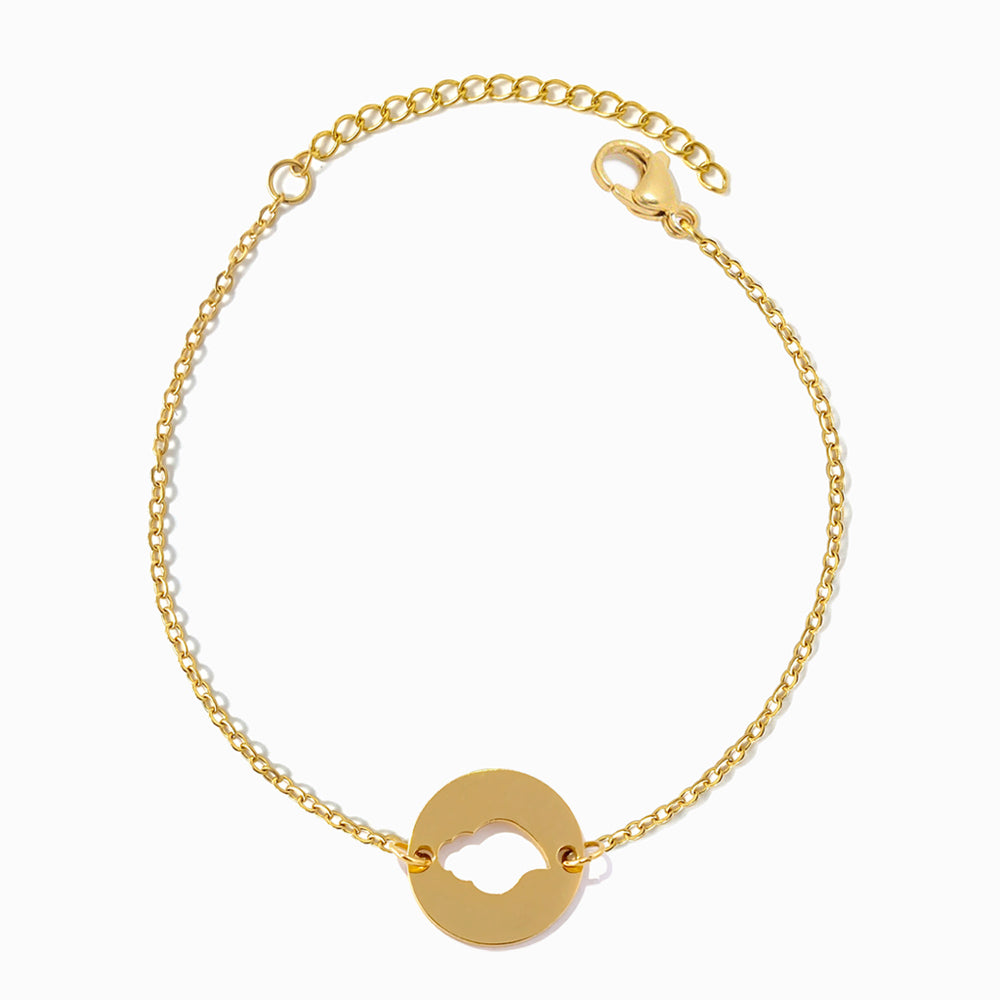 Pulseira Coração de Viana SL2339 - Aço Inox Dourado