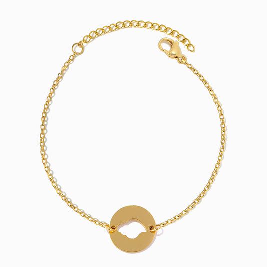 Pulseira Coração de Viana SL2339 - Aço Inox Dourado