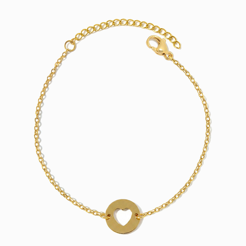 Pulseira Coração SL2315 - Aço Inox Dourado
