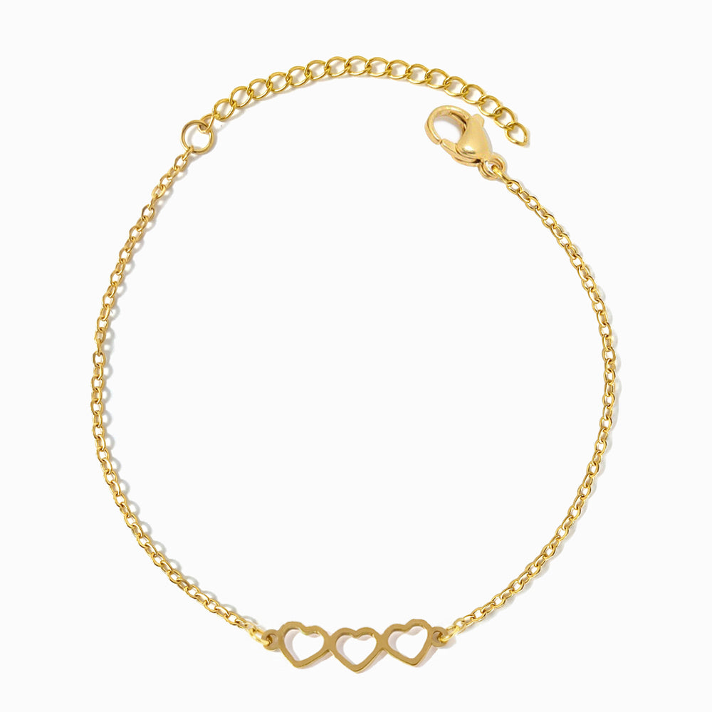 Pulseira Coração SL2316 - Aço Inox Dourado