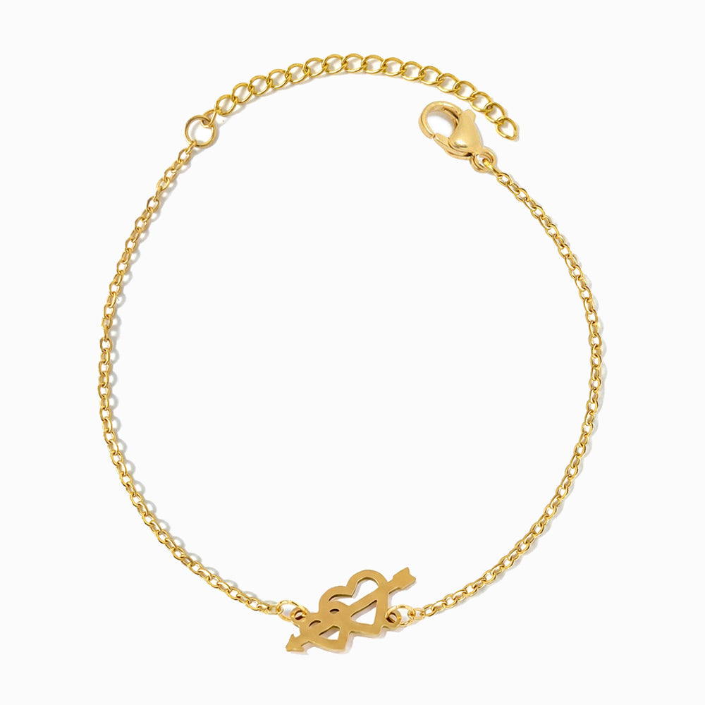 Pulseira Coração SL2317 - Aço Inox Dourado