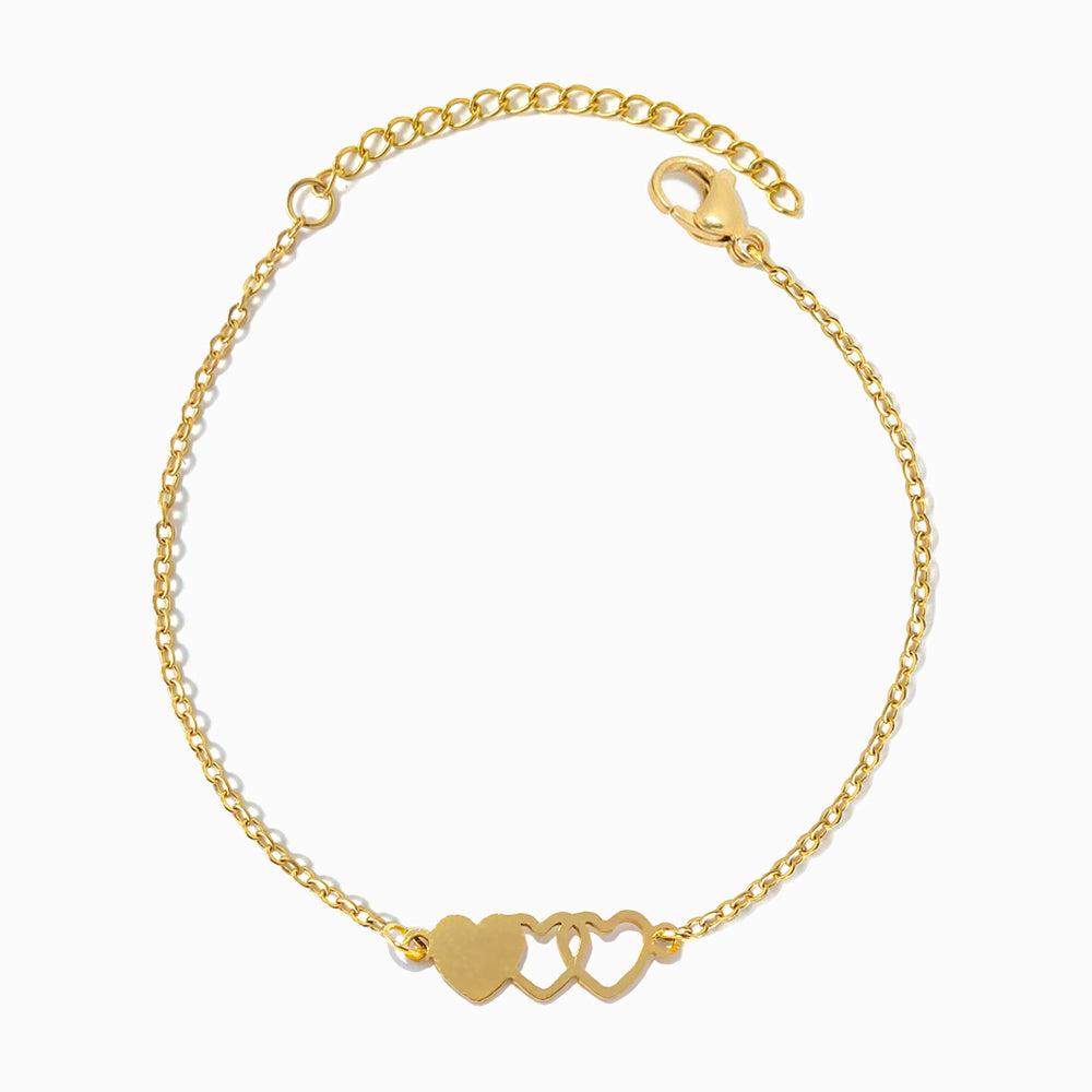 Pulseira Coração SL2324 - Aço Inox Dourado