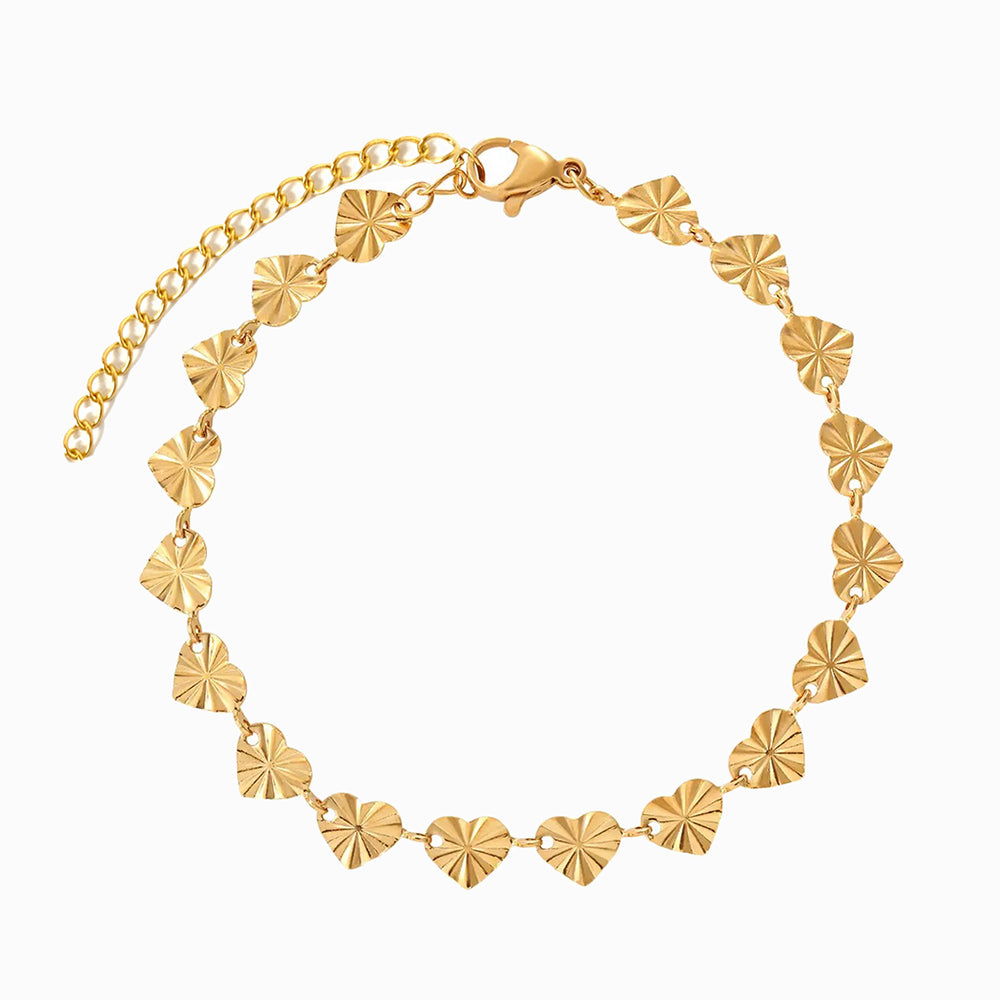 Pulseira Coração SL8019 - Aço Inox Dourado