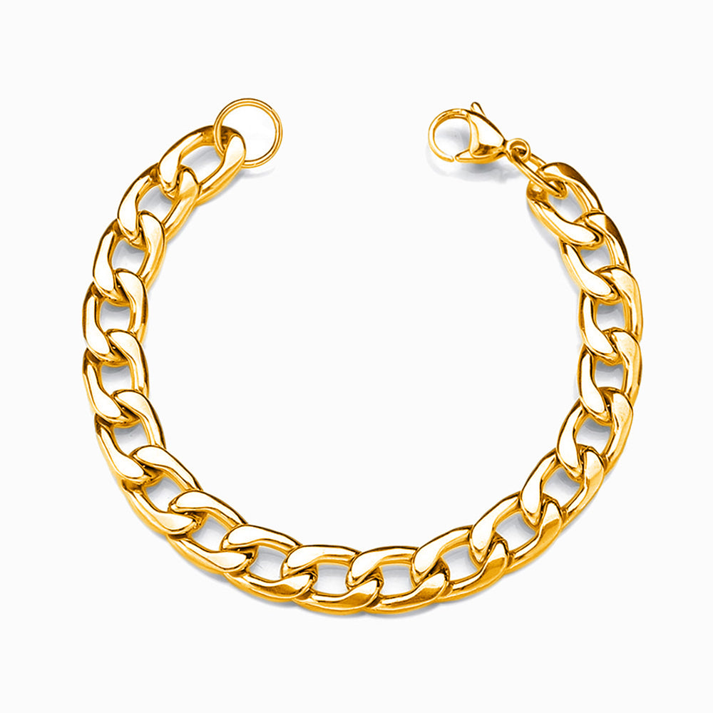 Pulseira Cubana para Homem 10mm SL2239 - Aço Inox Dourado