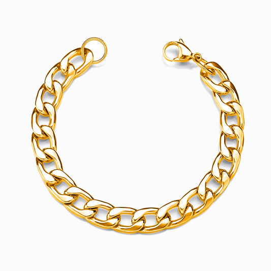 Pulseira Cubana para Homem 10mm SL2239 - Aço Inox Dourado