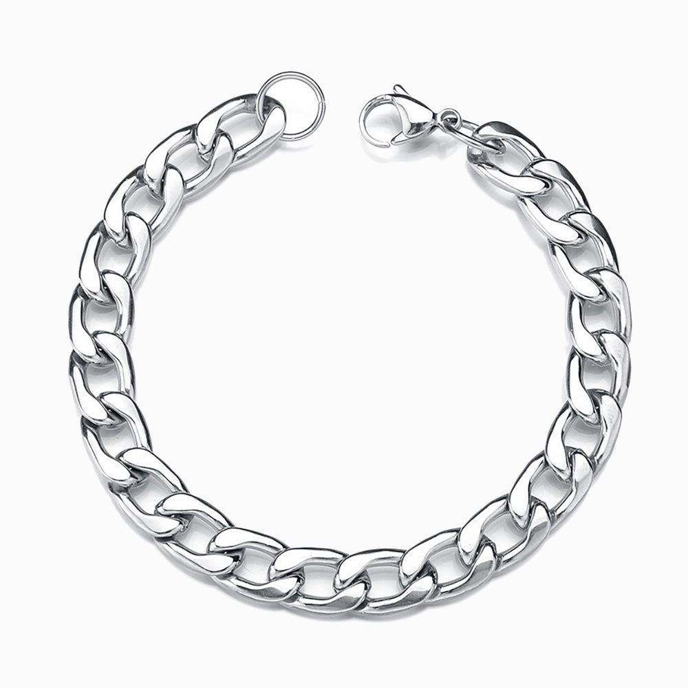 Pulseira Cubana para Homem 10mm SL2239 - Aço Inox Prateado