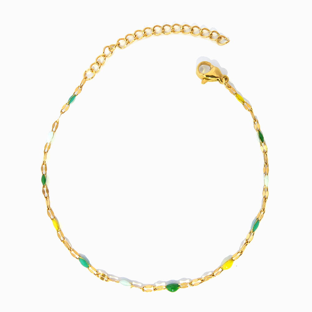 Pulseira de Pé Minimalista SL2206 - Aço Inox com Esmalte