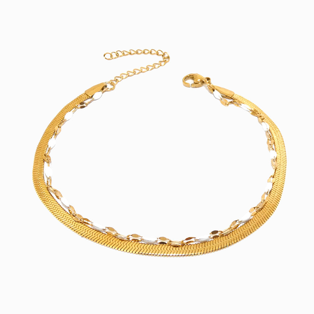 Pulseira Dupla 18+3cm SL2223 - Aço Inox