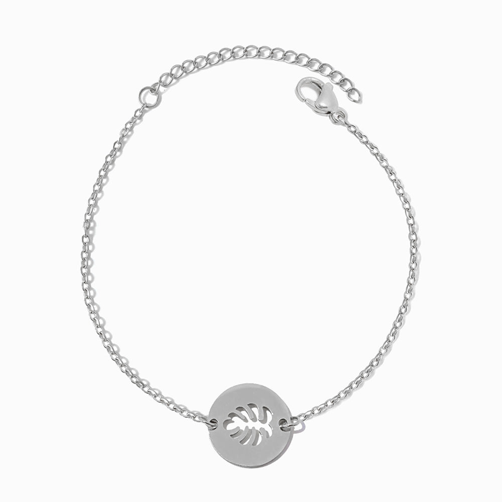 Pulseira Folha Palmeira SL2360 - Aço Inox Prateado