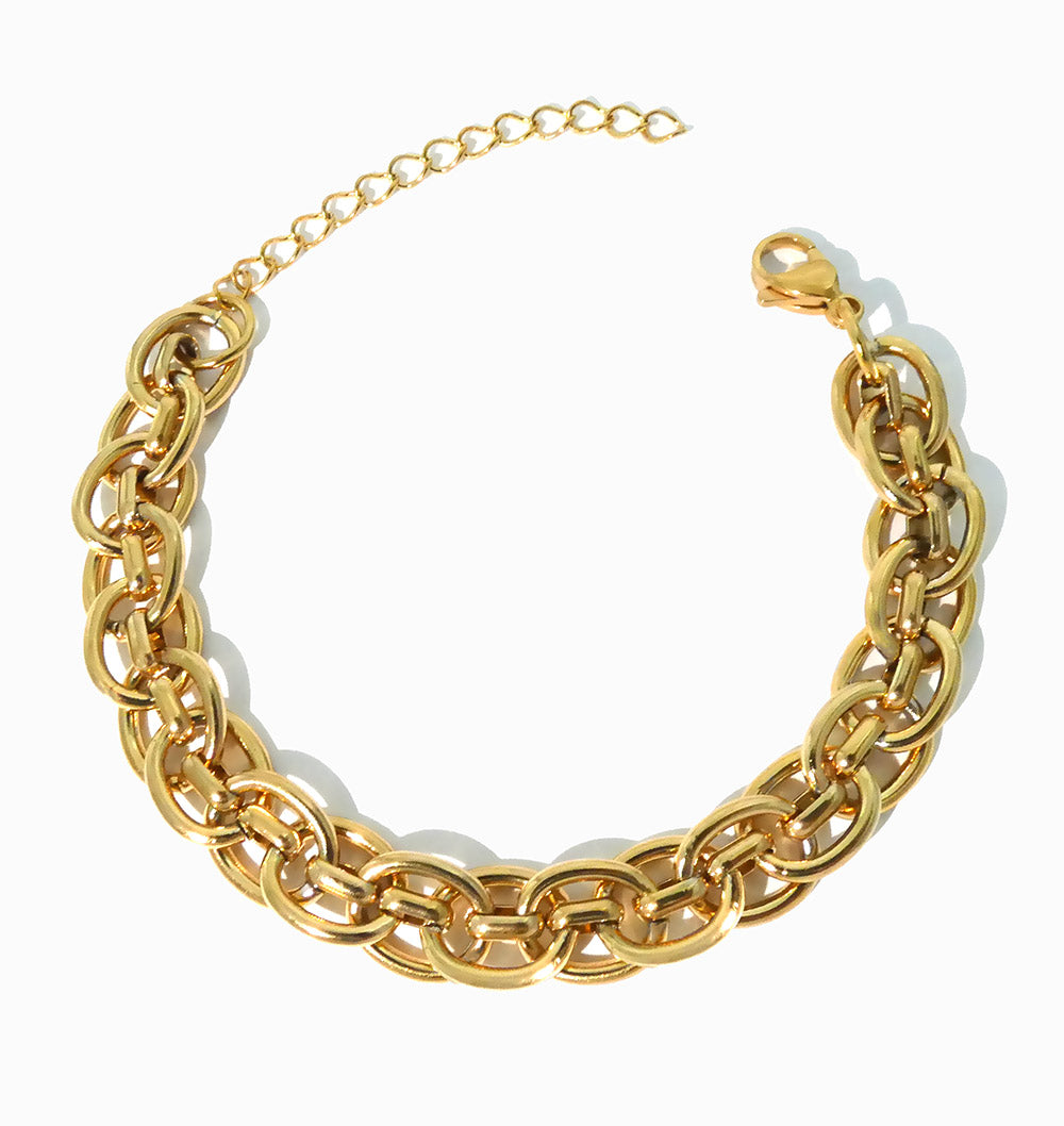 Pulseira Hip Hop SL1115 - Aço Inox Dourado