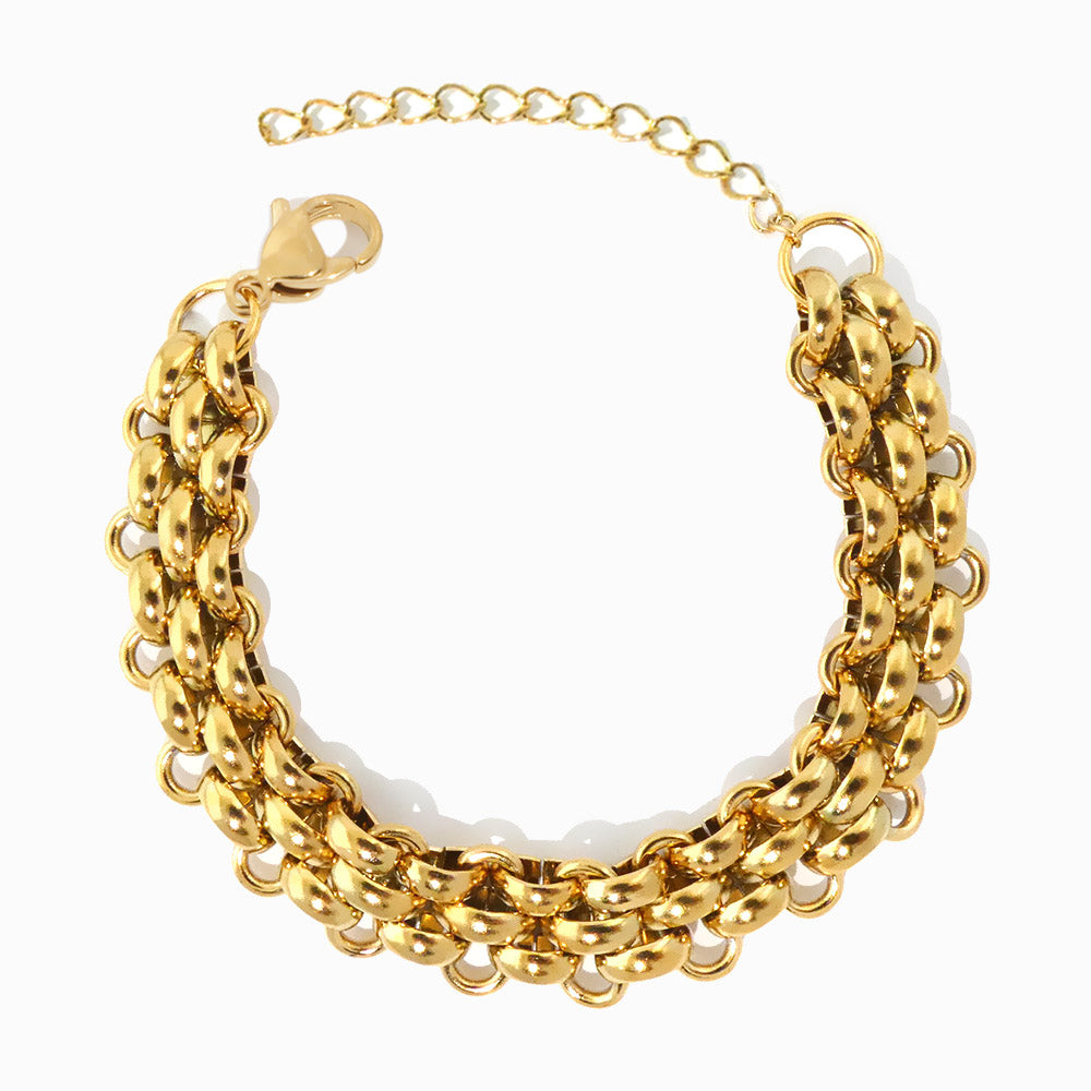 Pulseira Hip Hop SL8000 - Aço Inox Dourado