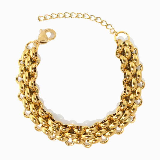Pulseira Hip Hop SL8000 - Aço Inox Dourado