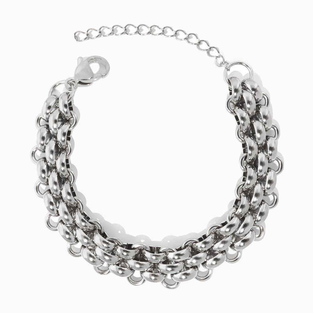 Pulseira Hip Hop SL8000 - Aço Inox Prateado
