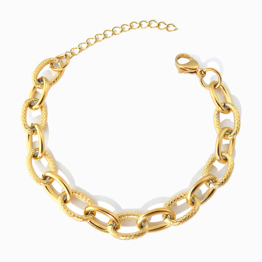 Pulseira Hip Hop SL8002 - Aço Inox Dourado