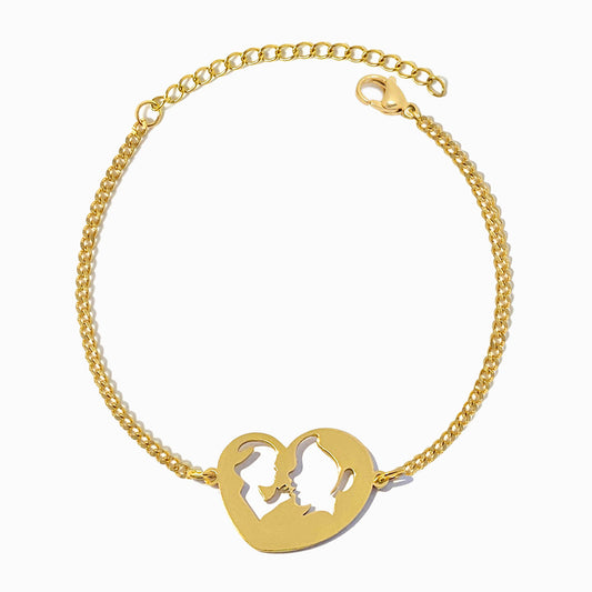 Pulseira Mãe e Filho Amor Eterno SL2365 - Aço Inox Dourado