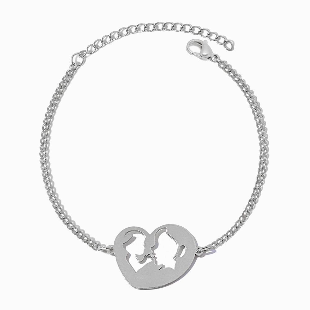 Pulseira Mãe e Filho Amor Eterno SL2365 - Aço Inox Prateado