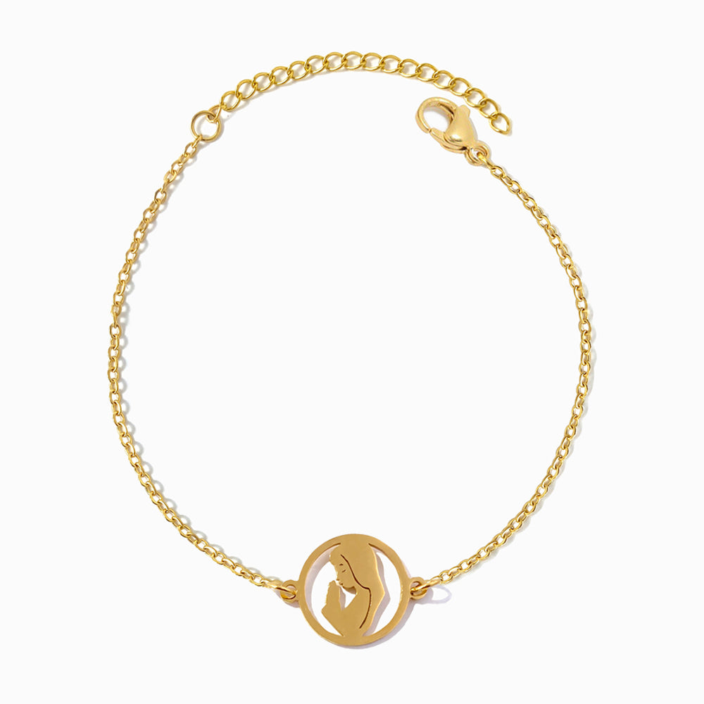 Pulseira Nossa Senhora SL2343 - Aço Inox Dourado