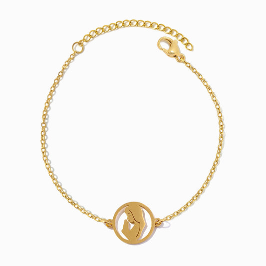 Pulseira Nossa Senhora SL2343 - Aço Inox Dourado