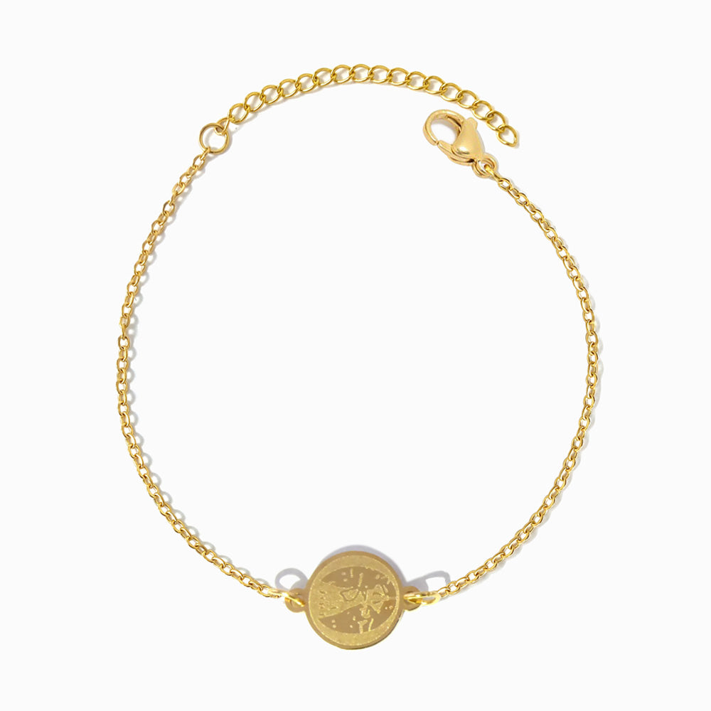 Pulseira Nossa Senhora SL2370 - Aço Inox Dourado