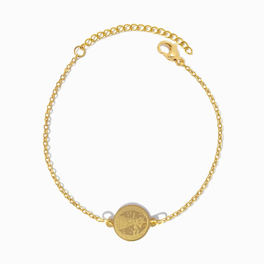 Pulseira Nossa Senhora SL2370 - Aço Inox Dourado