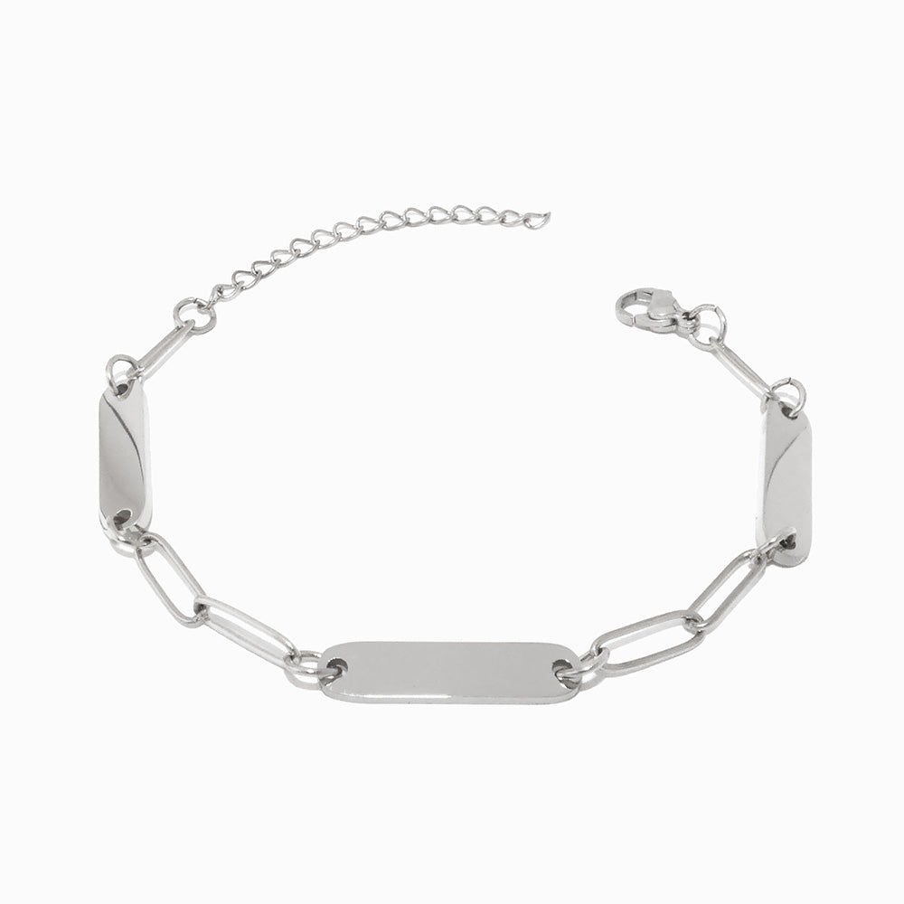 Pulseira Personalizada com Nome SL2212 - Aço Inox Prateado