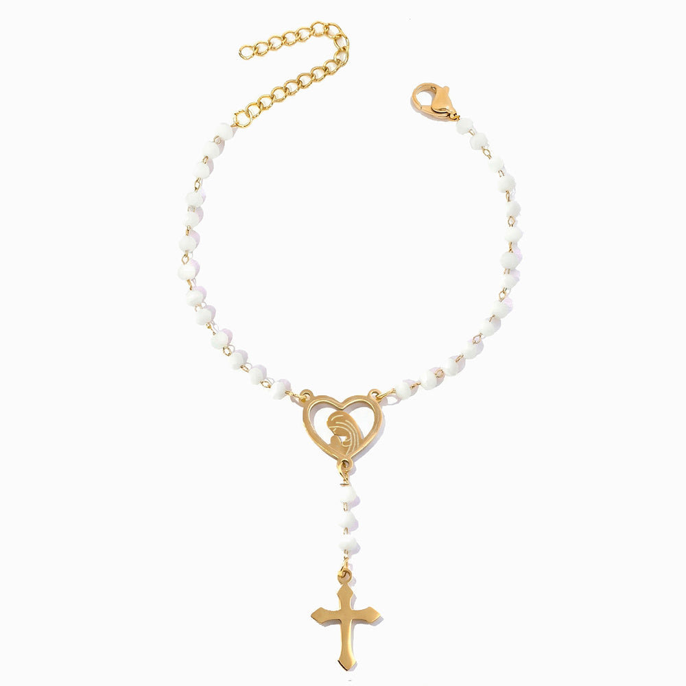 Pulseira Rosário SL2356A - Aço Inox com Cristal