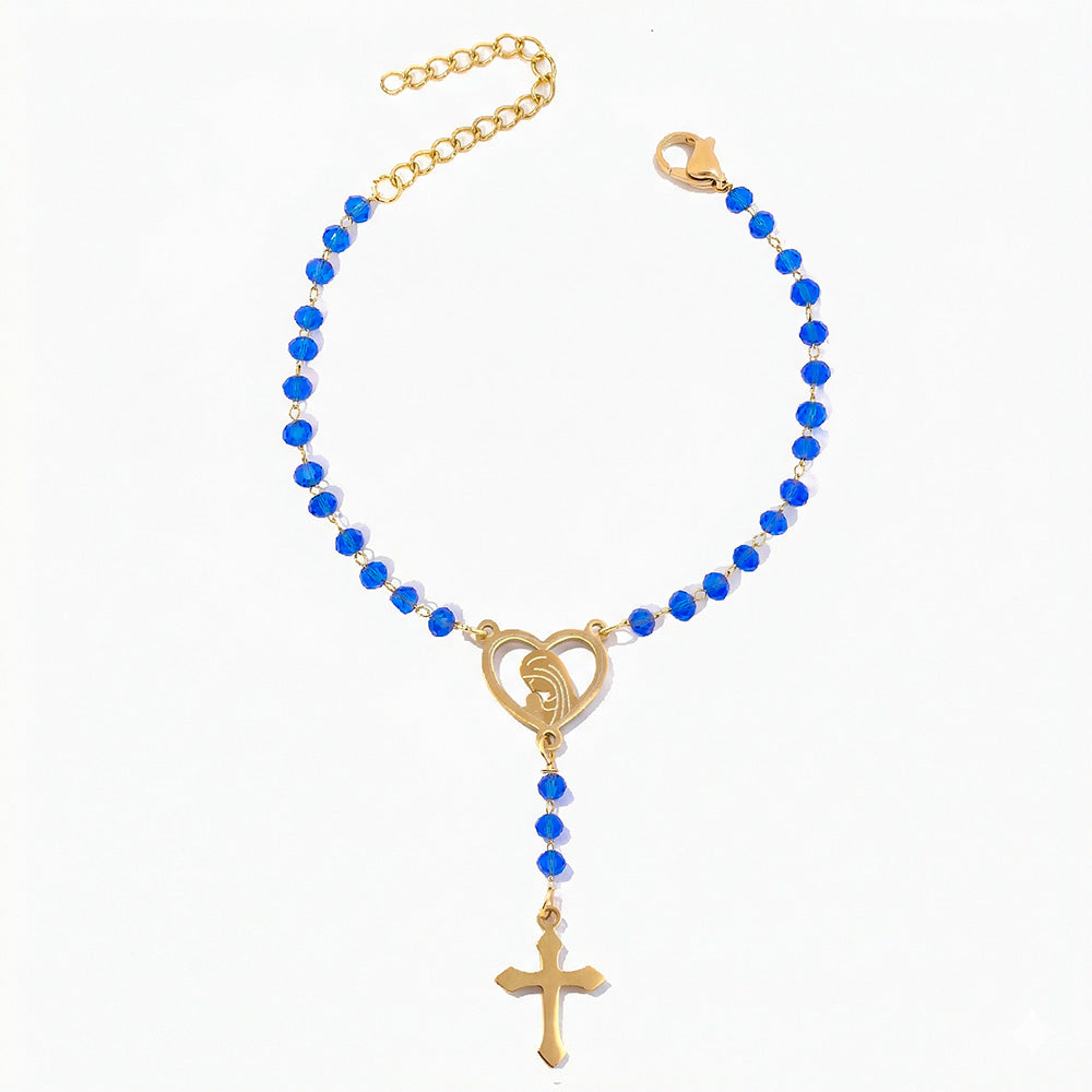 Pulseira Rosário SL2356B - Aço Inox com Cristal