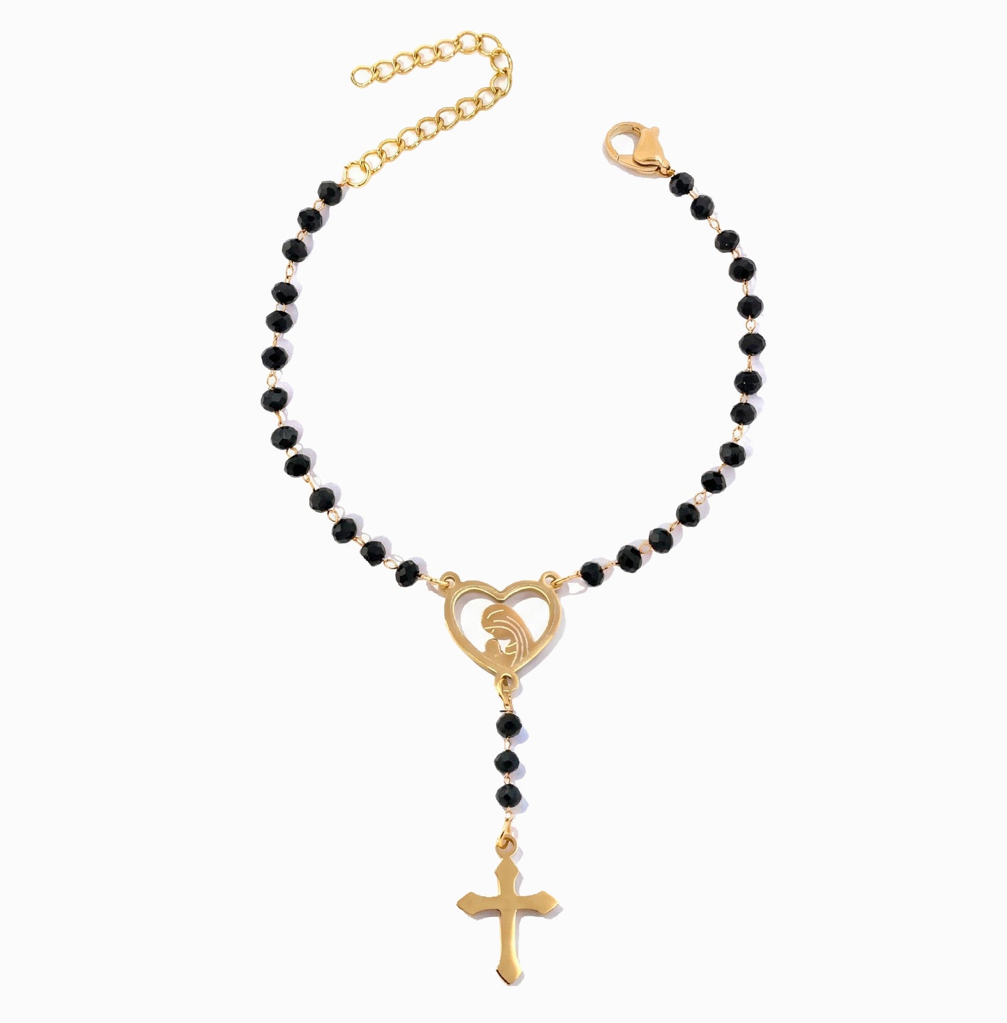 Pulseira Rosário SL2356D - Aço Inox com Cristal