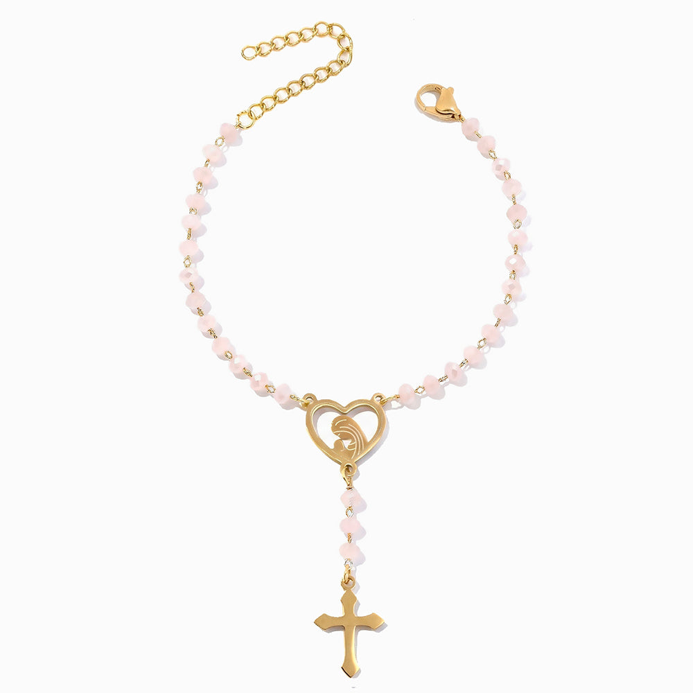 Pulseira Rosário SL2356E - Aço Inox com Cristal