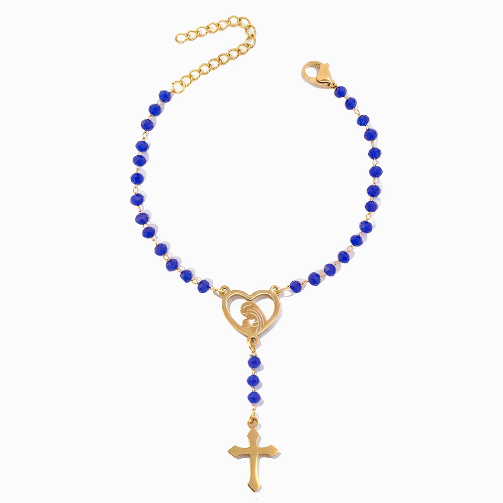 Pulseira Rosário SL2356H - Aço Inox com Cristal