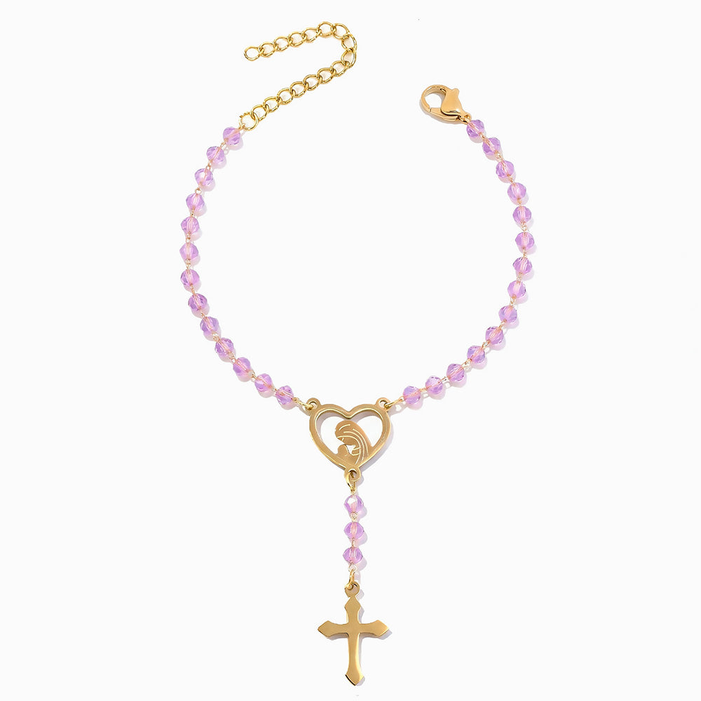 Pulseira Rosário SL2356I - Aço Inox com Cristal