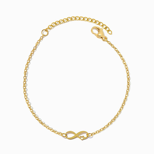 Pulseira Símbolo do Infinito SL2364 - Aço Inox Dourado