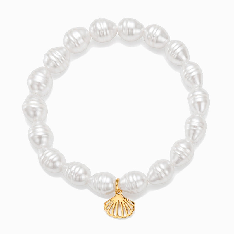 Conjunto 10 Pulseiras Elásticas Verão SL3116 - Aço Inox com Pérola