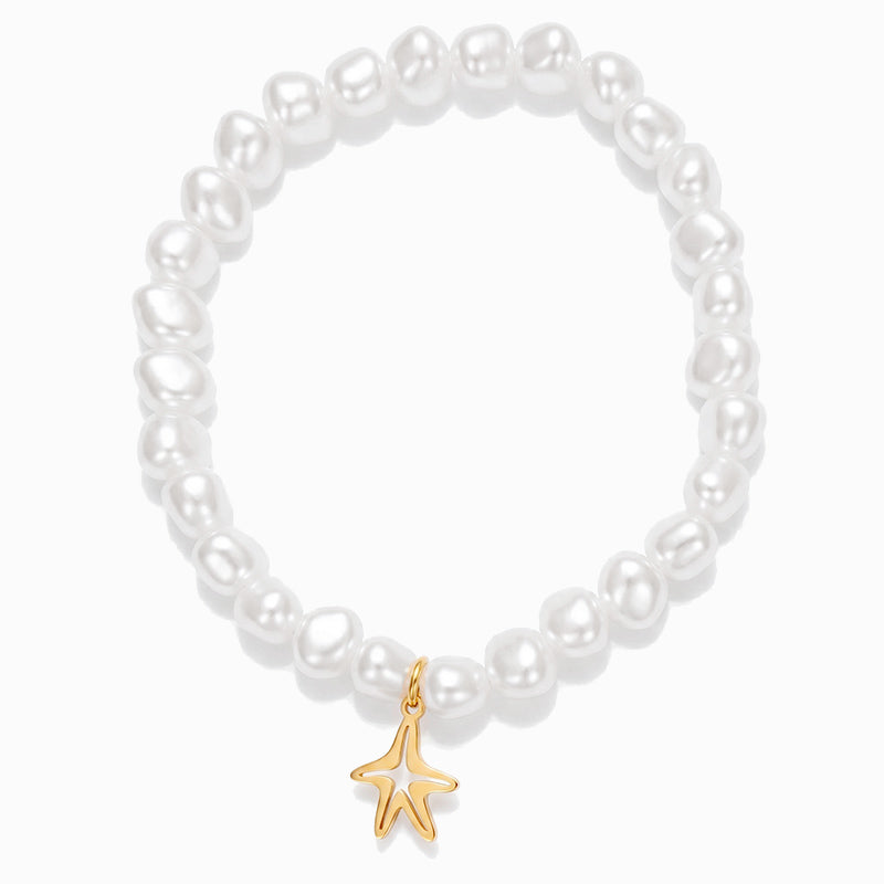 Conjunto 10 Pulseiras Elásticas Verão SL3116 - Aço Inox com Pérola