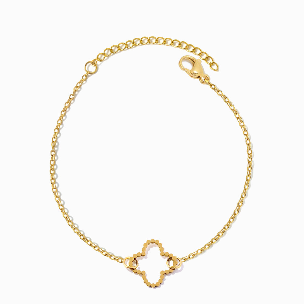 Pulseira Trevo SL2346 - Aço Inox Dourado