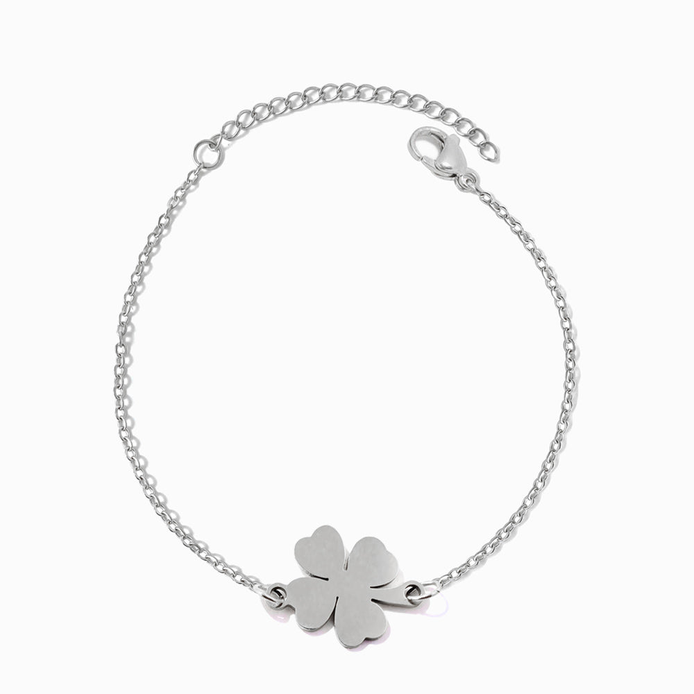 Pulseira Trevo de Coração SL2347 - Aço Inox Prateado