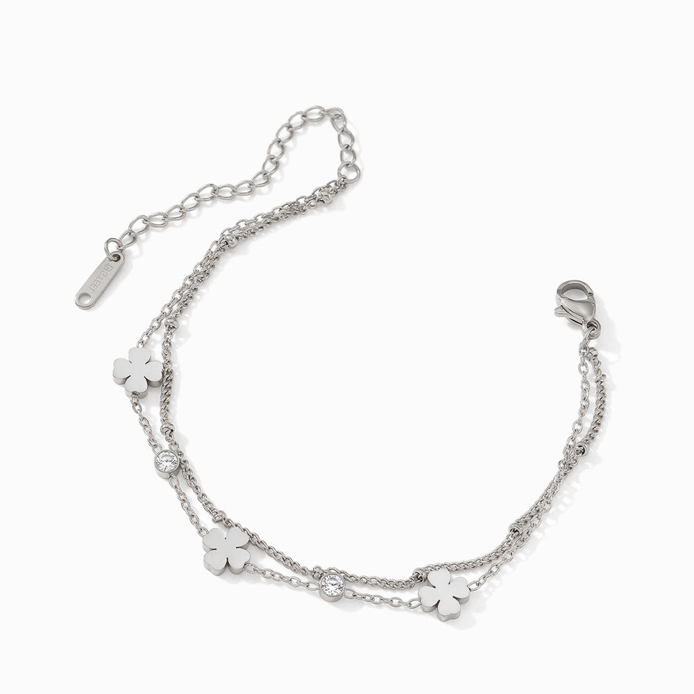 Pulseira Trevo de Coração SL2386 - Aço Inox