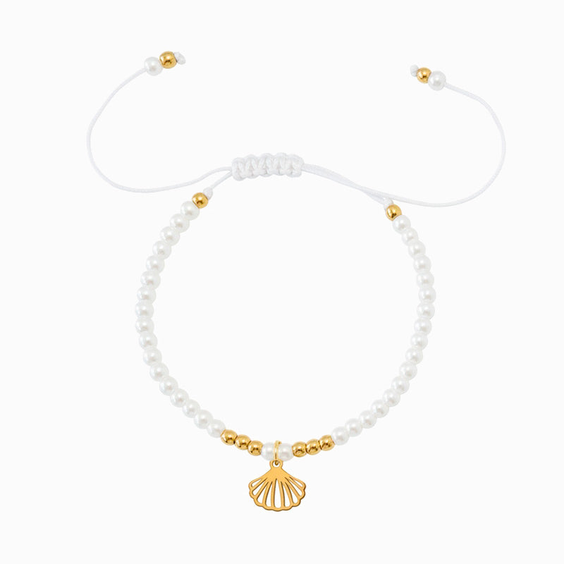 Pulseira Verão Ajustável SL3114 - Aço Inox com Pérola