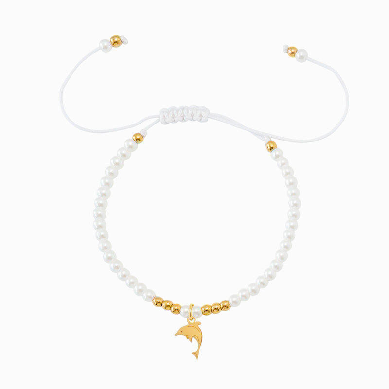 Pulseira Verão Ajustável SL3114 - Aço Inox com Pérola