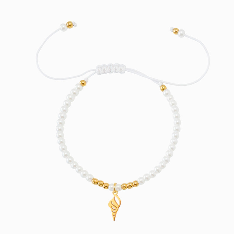 Pulseira Verão Ajustável SL3114 - Aço Inox com Pérola