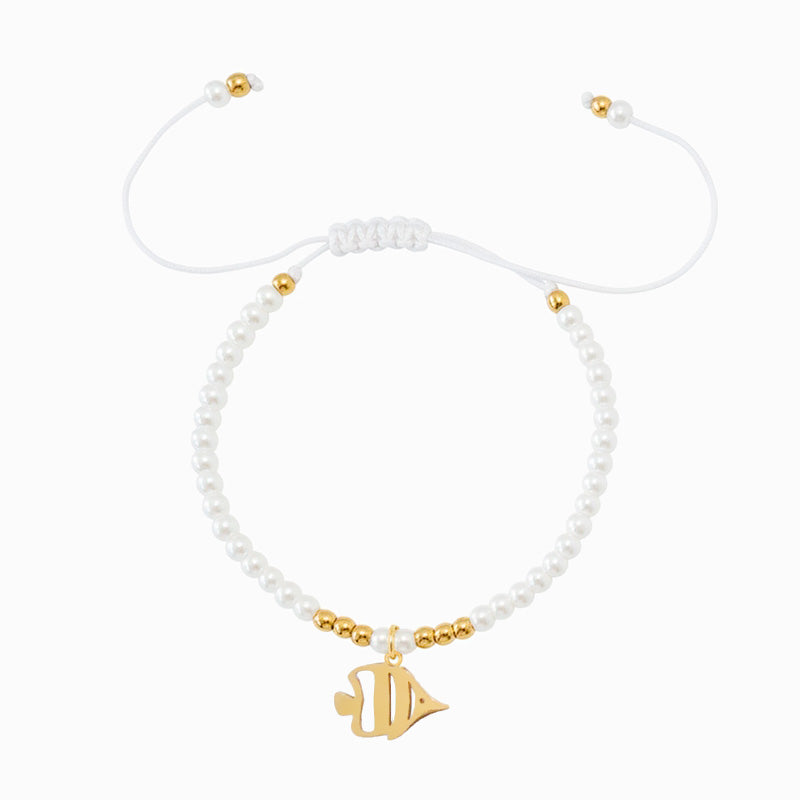 Pulseira Verão Ajustável SL3114 - Aço Inox com Pérola