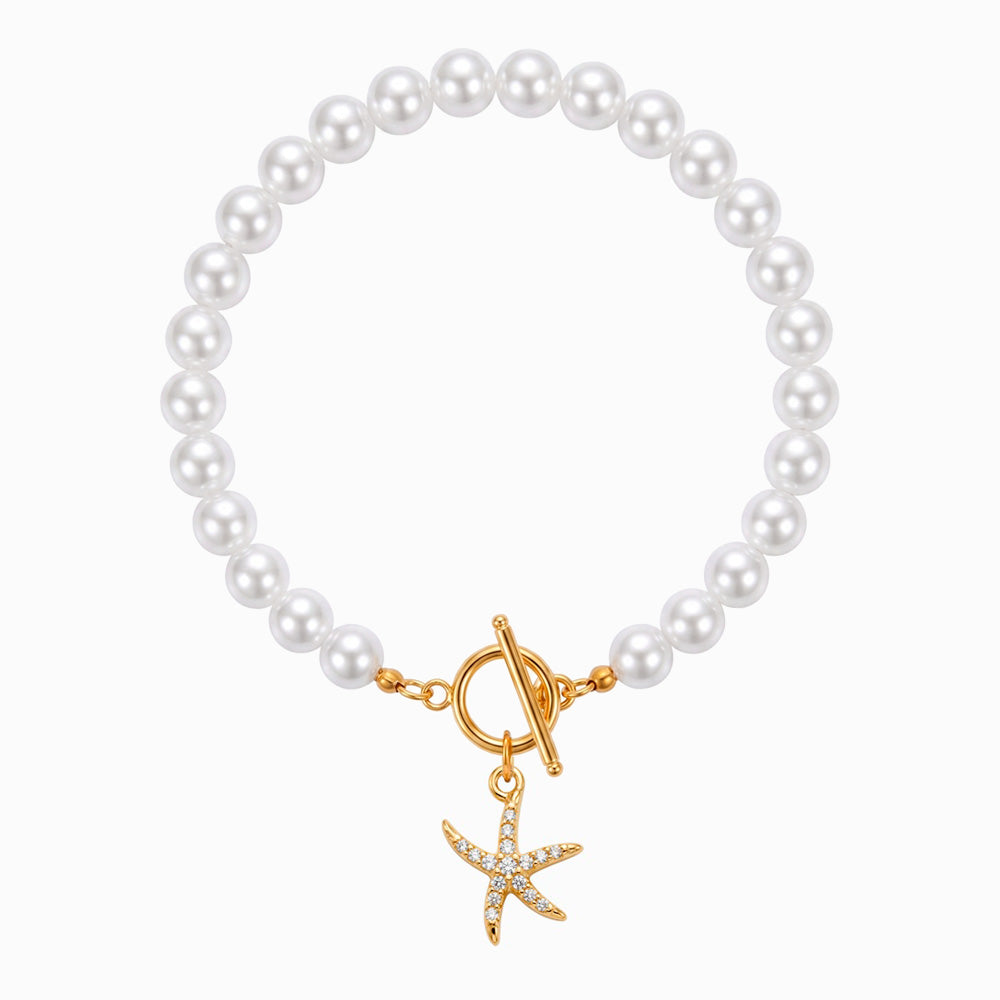 Conjunto 10 Pulseiras Verão com Pérolas SL8035 - Aço Inox
