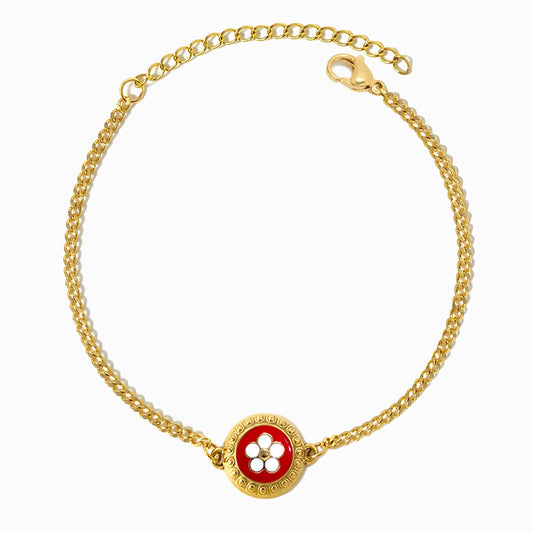 Pulseira com Rosas Portuguesas SL2312 - Aço Inox