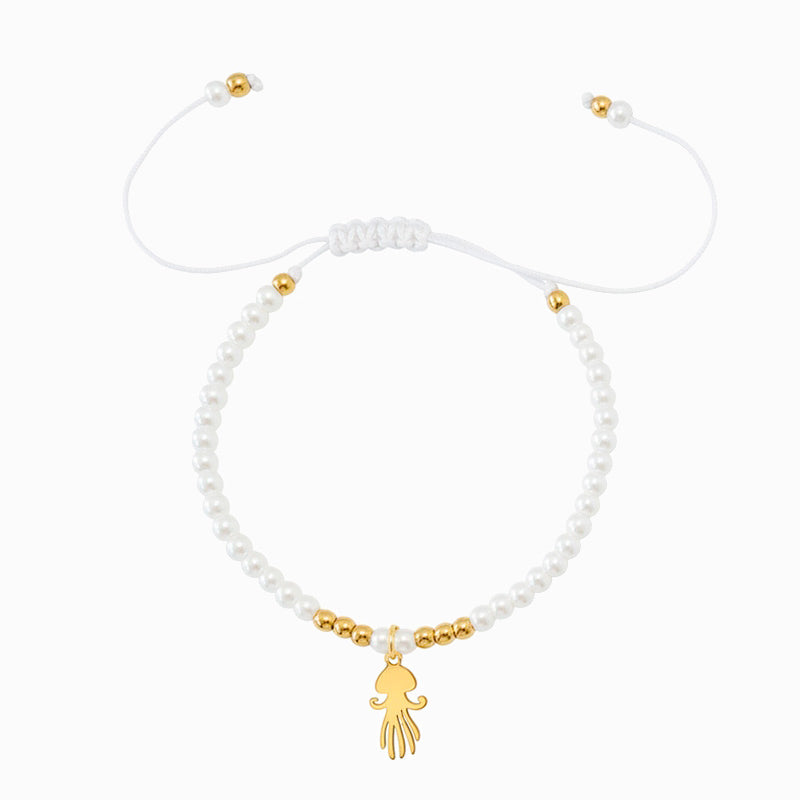 Pulseira Verão Ajustável SL3114 - Aço Inox com Pérola