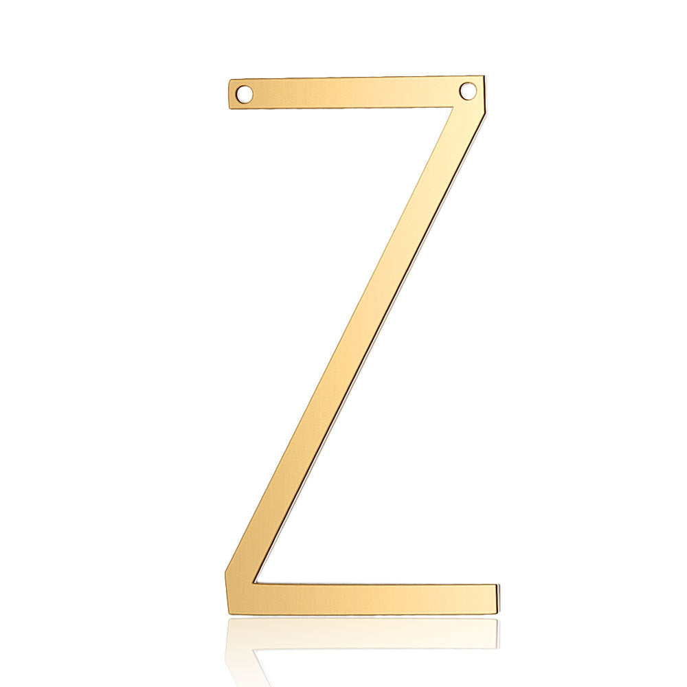 Pendente Letra Z Aço Inox Dourado