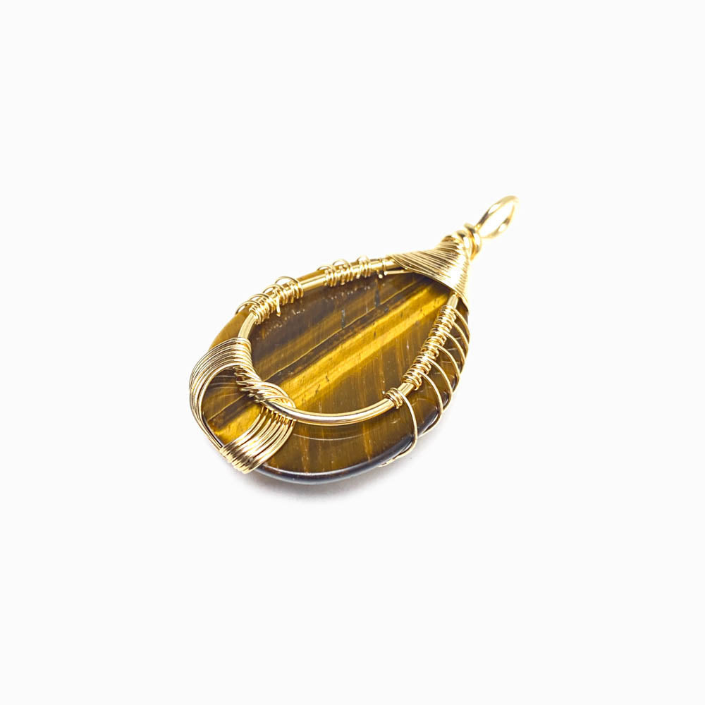 Pêndulo Olho de Tigre com Design Árvore da Vida Verso